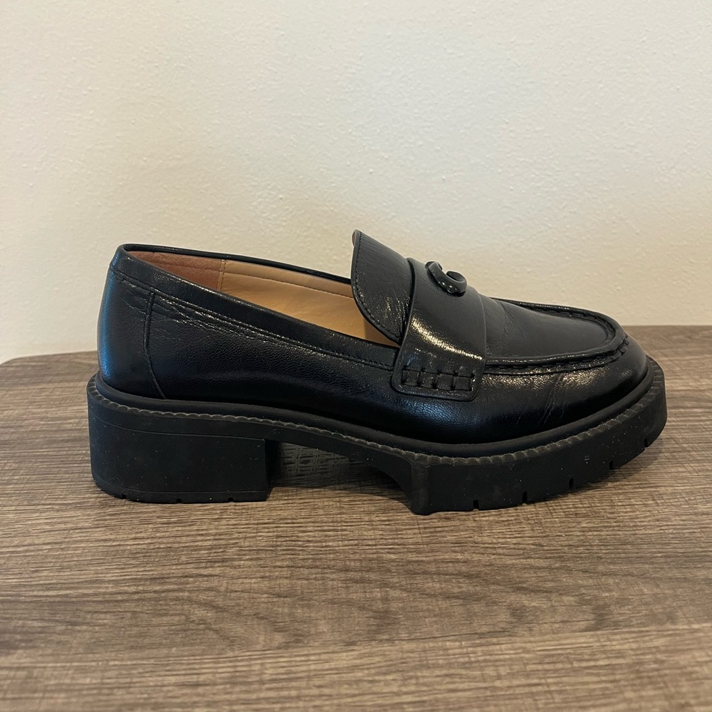 NEW Coach Leah Loafer Black Leather Loafers Size. 7 - Picture 5 of 11